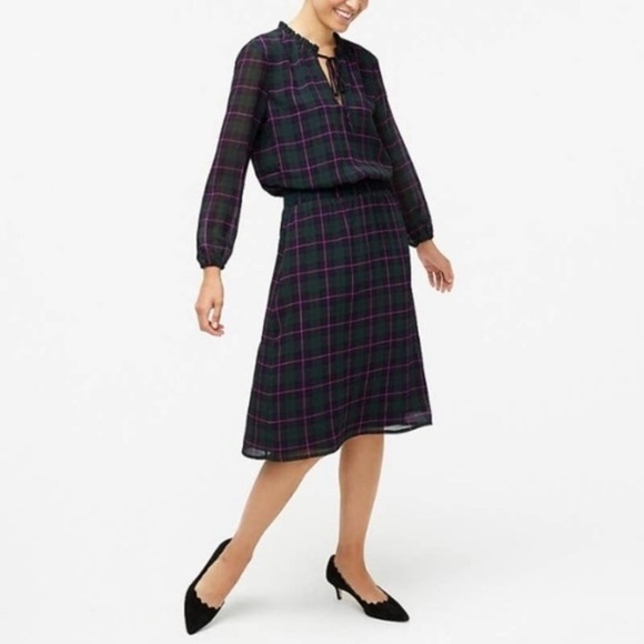 J. Crew Dresses & Skirts - J crew Black Watch Tartan Plaid Dress size…